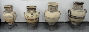 Decorated amphorae in Cyprus 750-650 BC - source St Barnabas Antiquities Museum